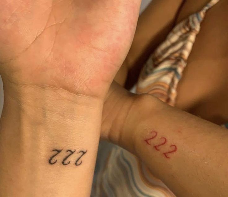 Matching Friend 222s tattoo