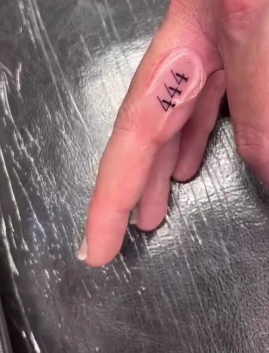 Finger 444 Healing Tattoo