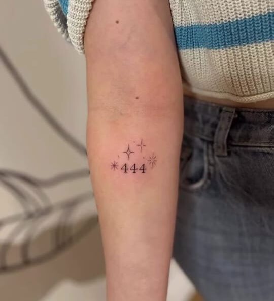 Sparkle Stars 444 Forearm Tattoo