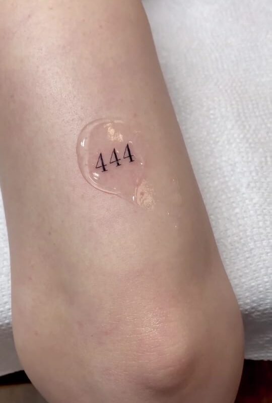 Fresh Healing 444 Angel Number Tattoo