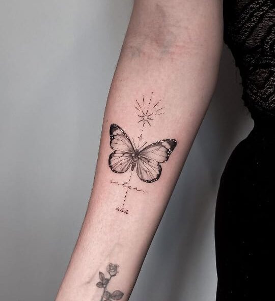 Butterfly Star 444 Tattoo