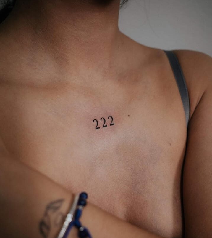 Collarbone 222 Tattoo