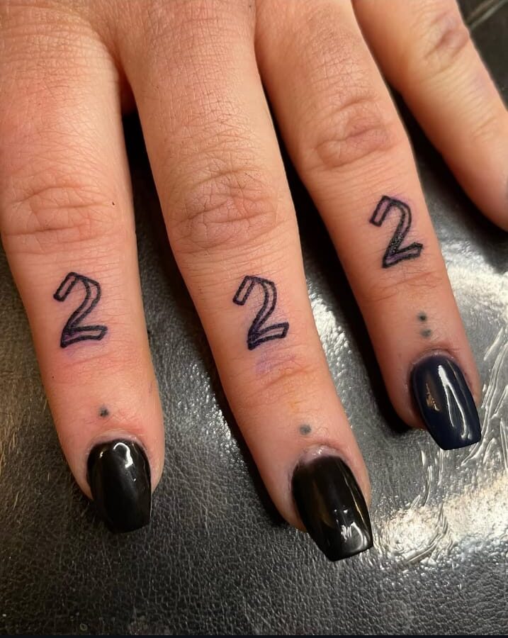 Finger 222 Mini Tattoos