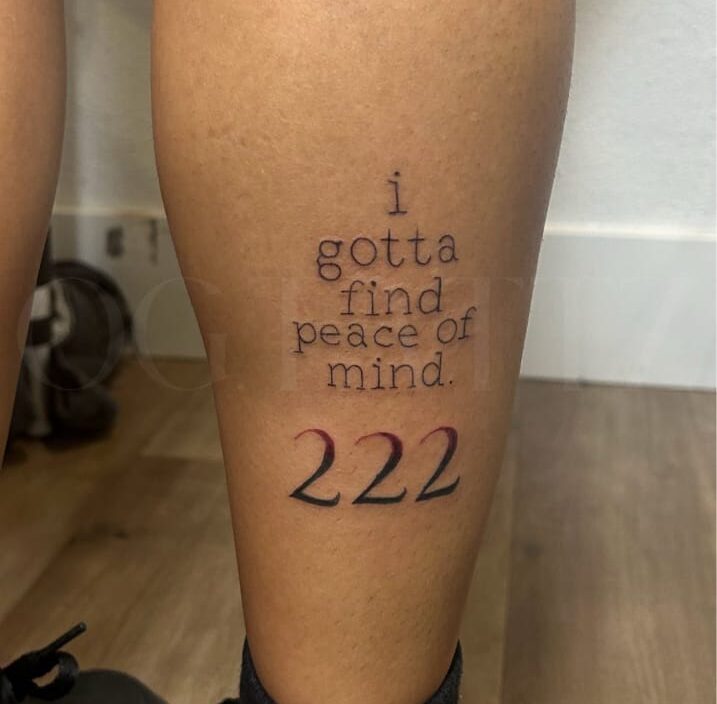 Peace Quote with 222 Tattoo