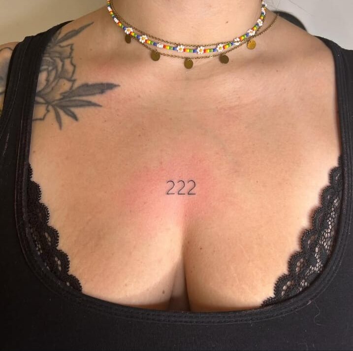 Minimalist Chest 222 Tattoo