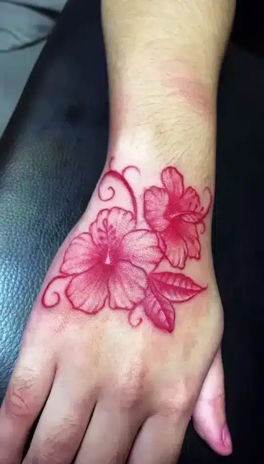 Vibrant Hibiscus Hand Piece