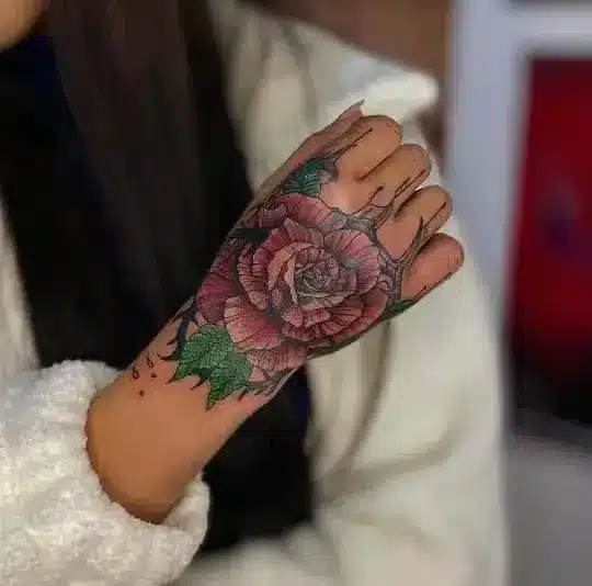 Vibrant Rose Hand Cover