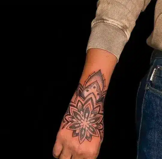 Geometric Mandala Hand Flower